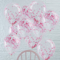 Pink Confetti Balloons- 5 Inner Pack