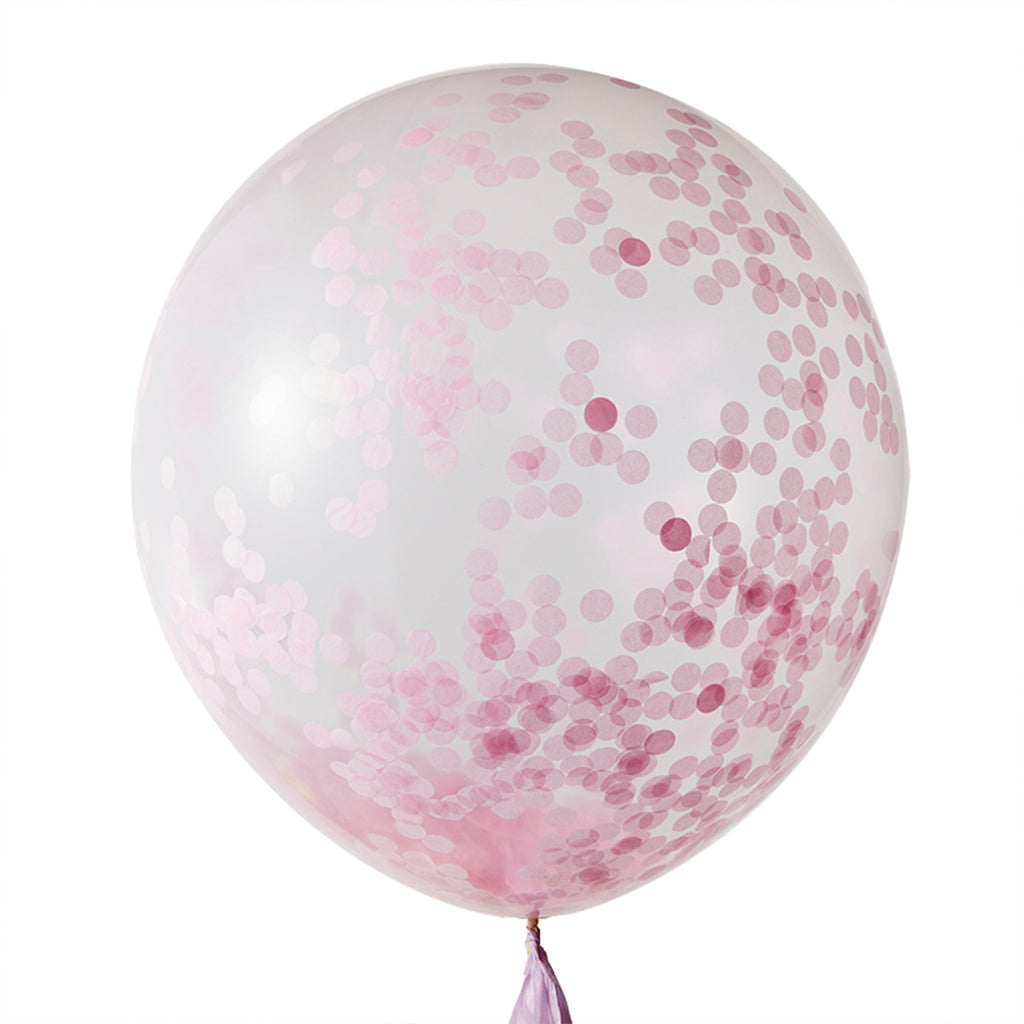 Pink Giant Confetti Balloons- 10 Inner Pack