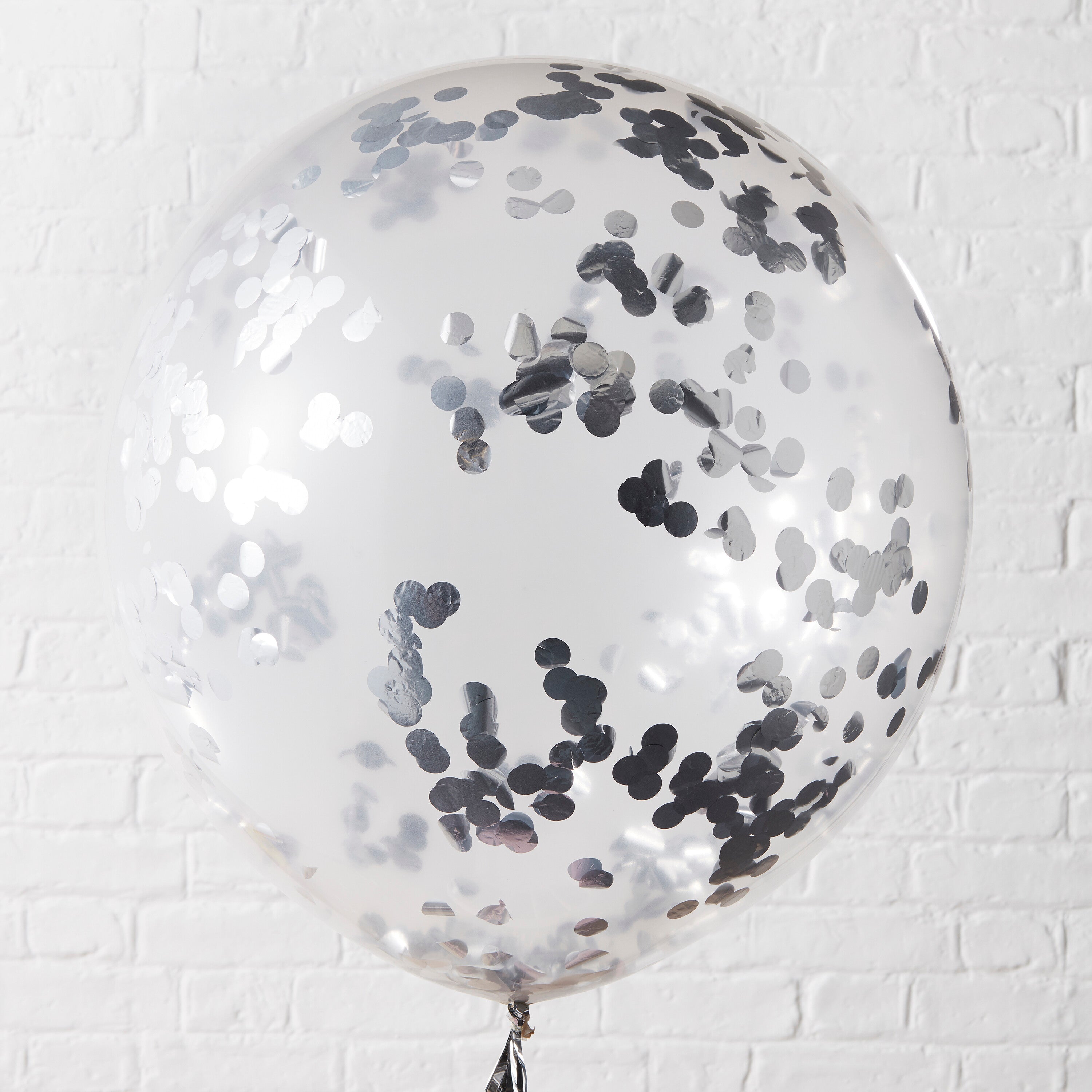 Silver Giant Confetti Balloons- 10 Inner Pack
