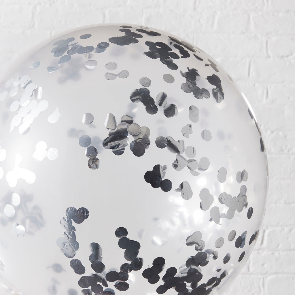 Silver Giant Confetti Balloons- 10 Inner Pack
