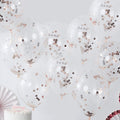 Rose Gold Confetti Balloons- 5 Inner Pack