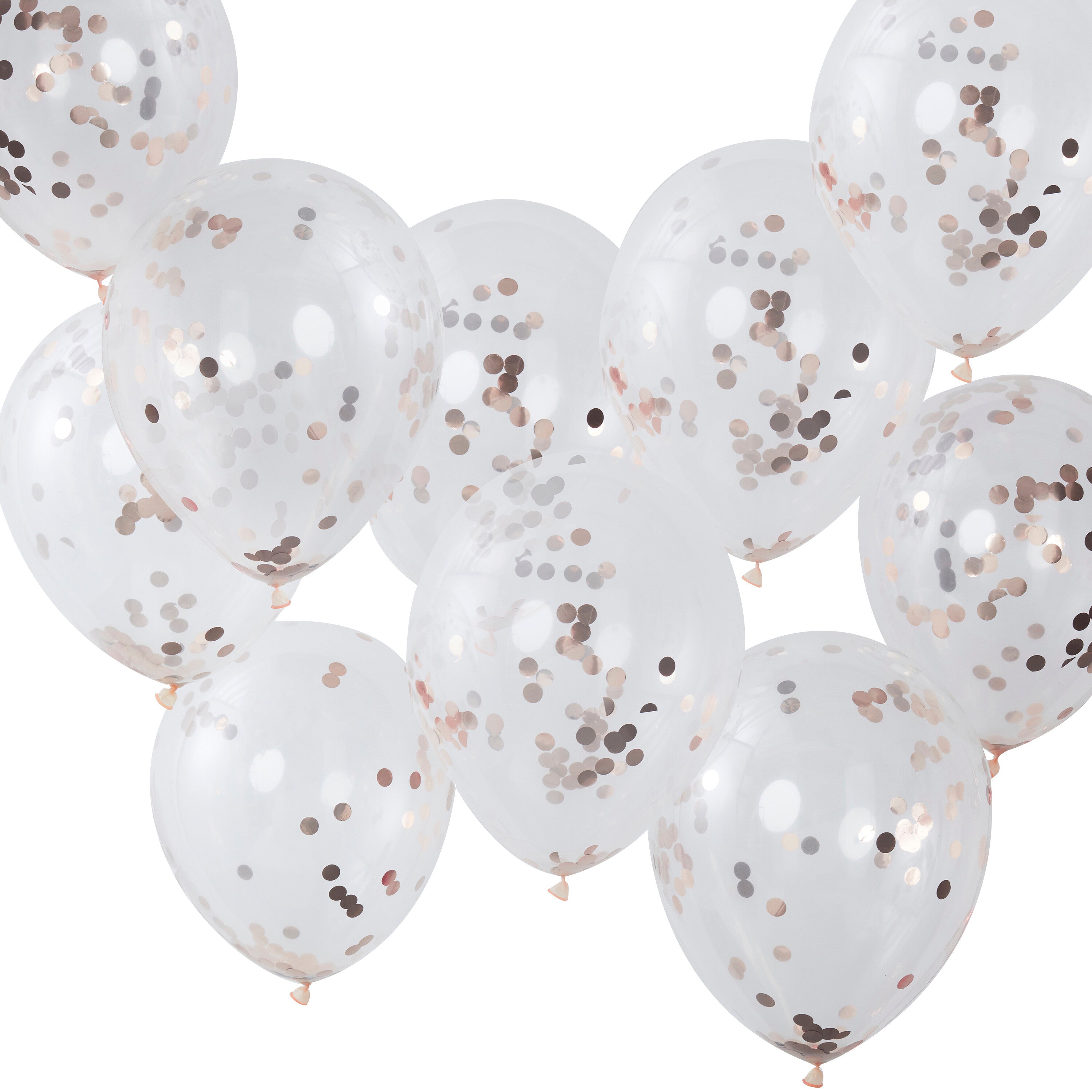 Rose Gold Confetti Balloons- 5 Inner Pack