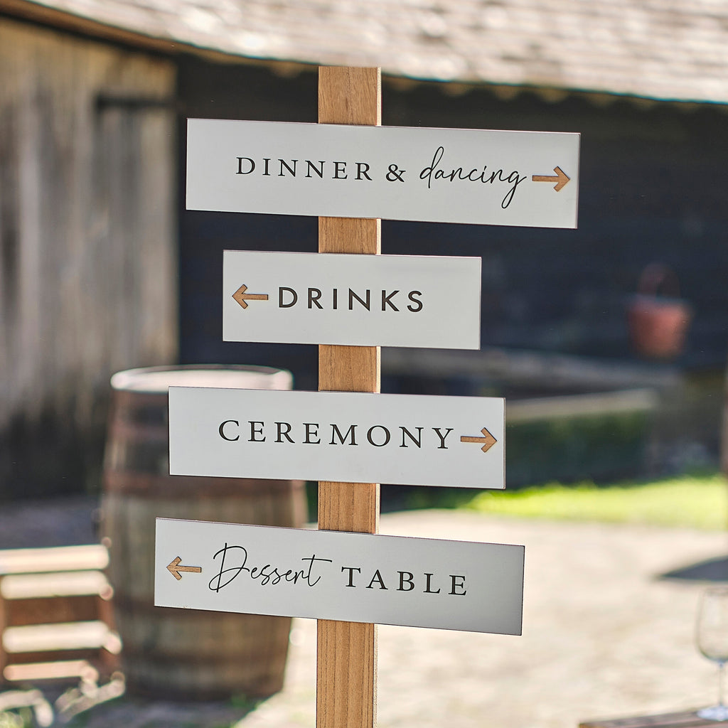 Customisable Wooden Wedding Signpost & Signs- 1 Inner Pack
