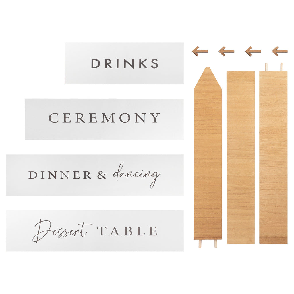 Customisable Wooden Wedding Signpost & Signs- 1 Inner Pack