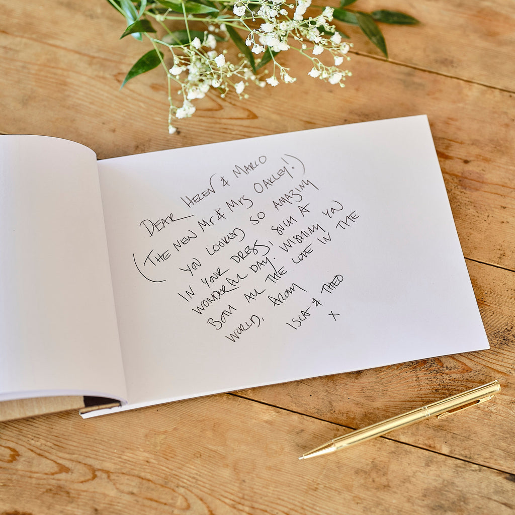 Wooden Happily Ever After Wedding Guest Book- 5 Inner Pack