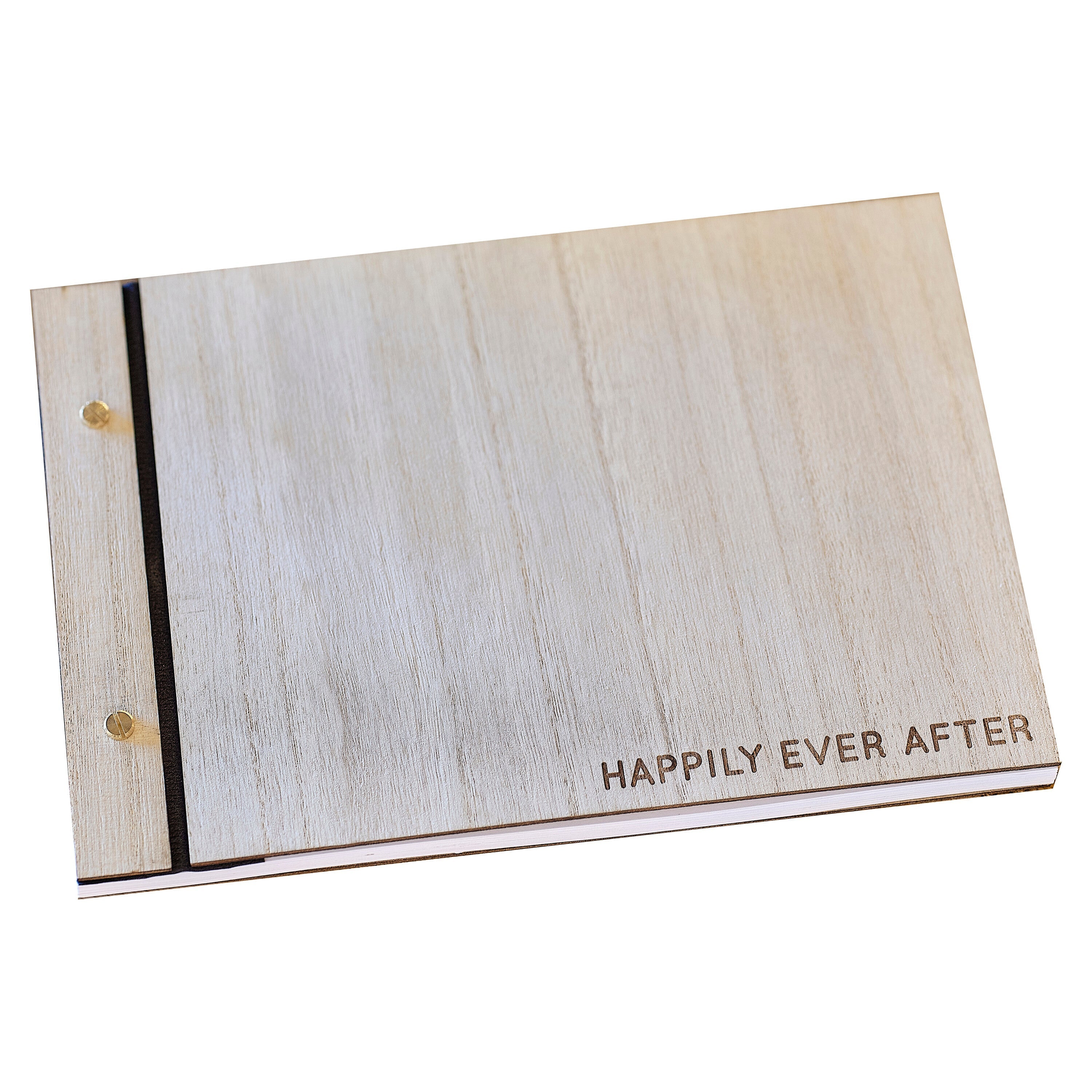 Wooden Happily Ever After Wedding Guest Book- 5 Inner Pack