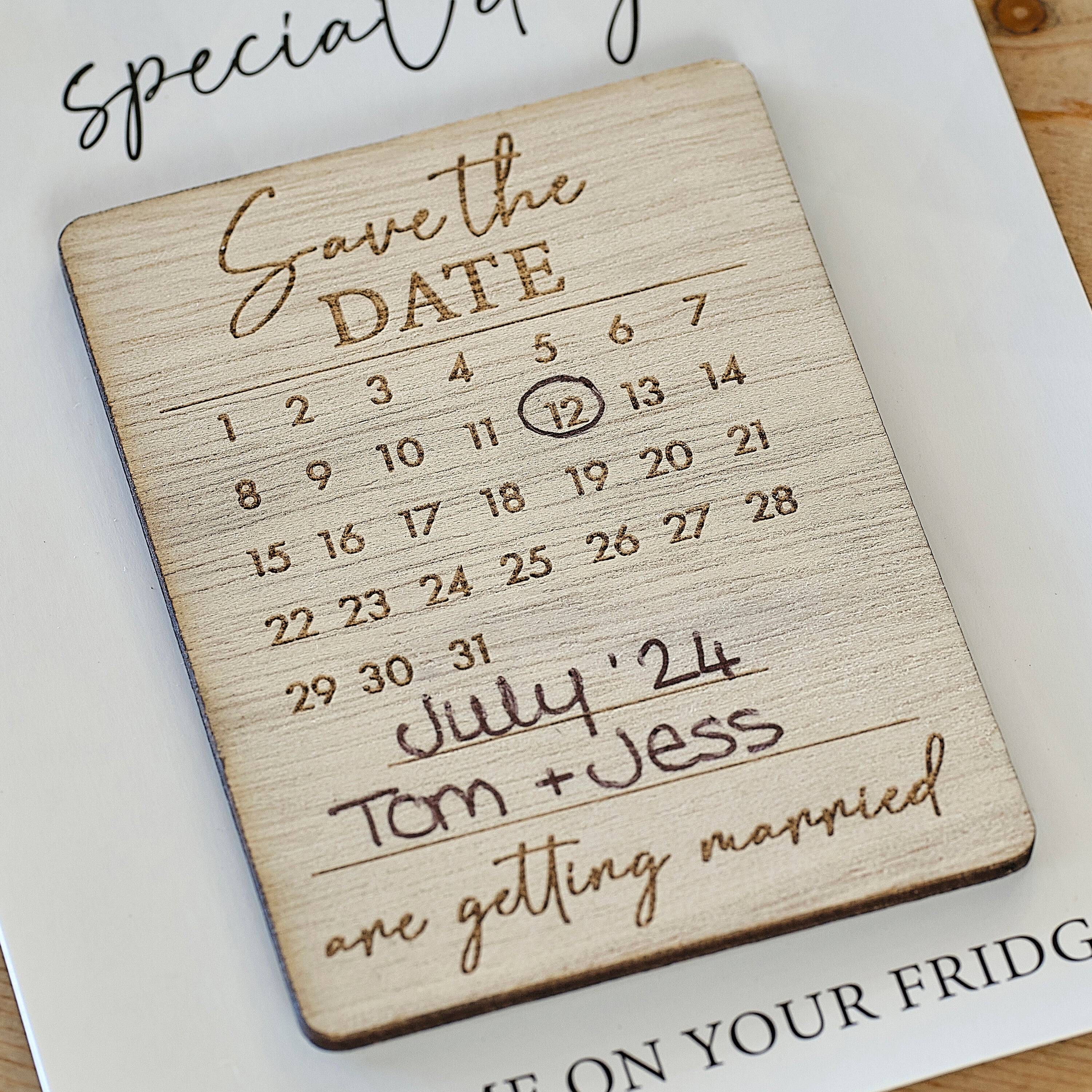 Wooden Save the Date Magnets