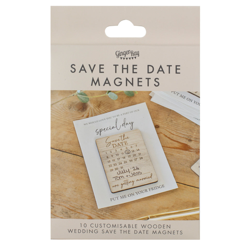Wooden Save the Date Magnets- 5 Inner Pack