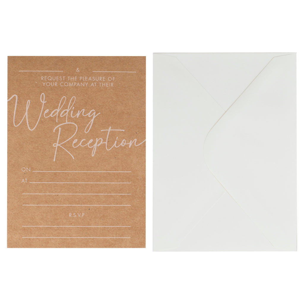 Kraft Evening Wedding Reception Invitations- 10 Inner Pack