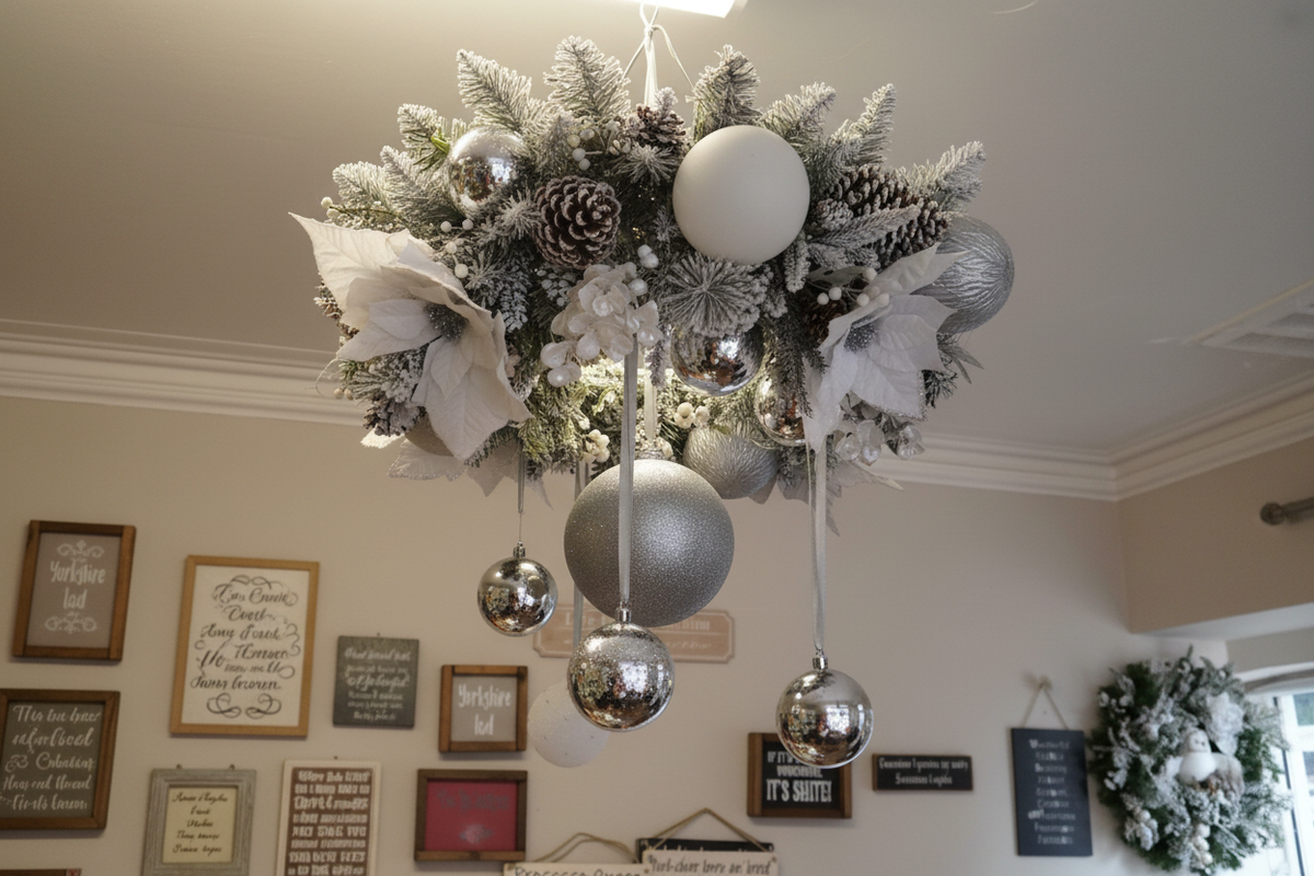 Silver Christmas Hanging Chandelier