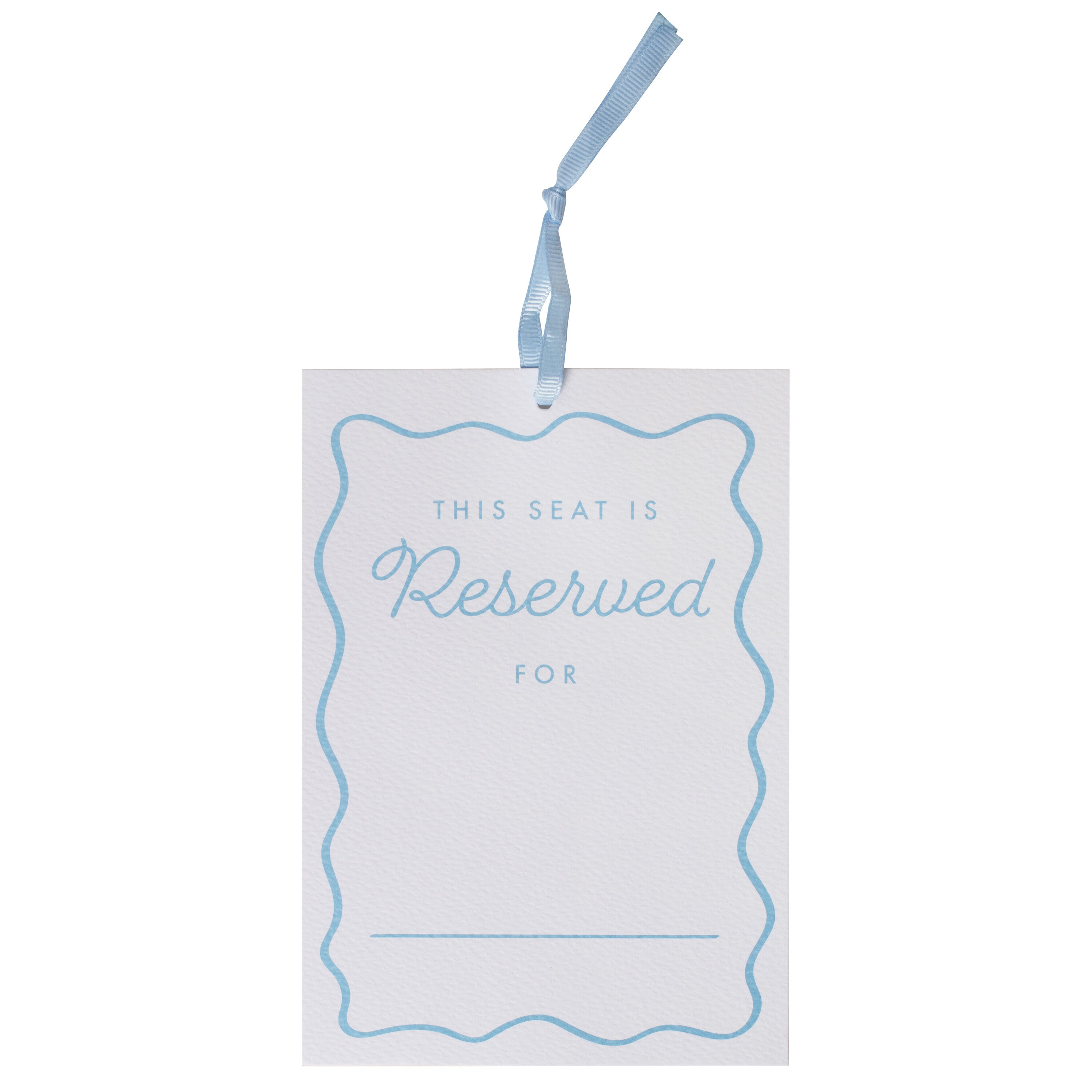 Cream and Blue Customisable Reserved Chair Wedding Signs