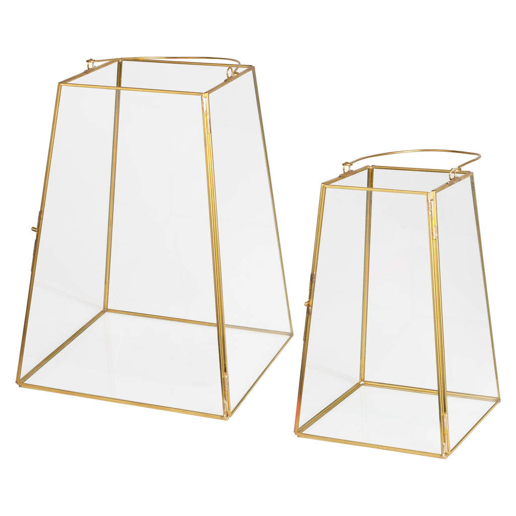 Gold Rimmed Glass Lanterns- 1 Inner Pack