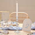 Large Blue Glass Bubble Dinner Candle Holder