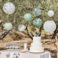 Sage & Cream Paper Lantern Hanging Decorations