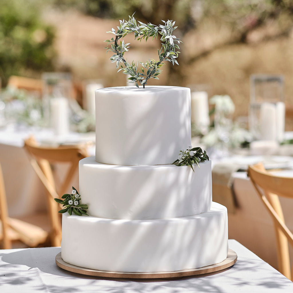 Foliage Heart Wedding Cake Topper
