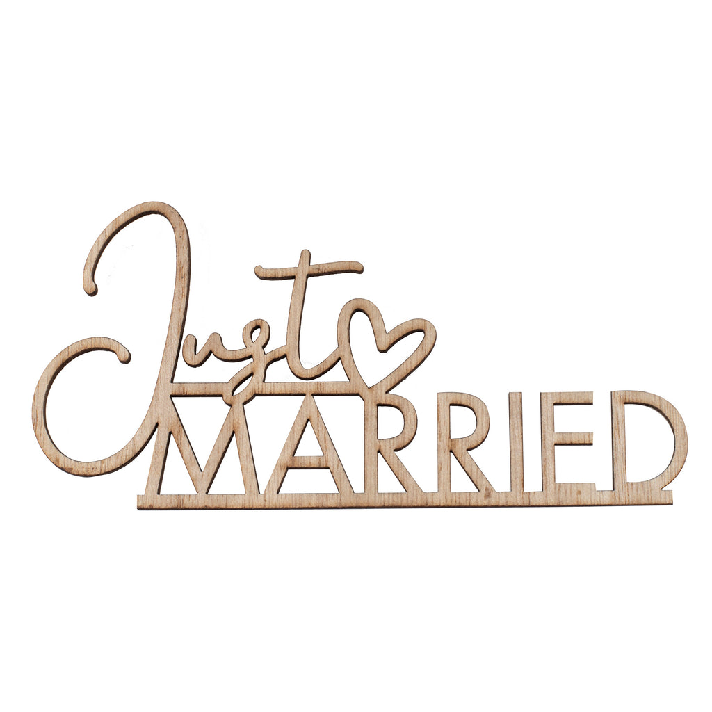 Wooden Just Married Place Setting