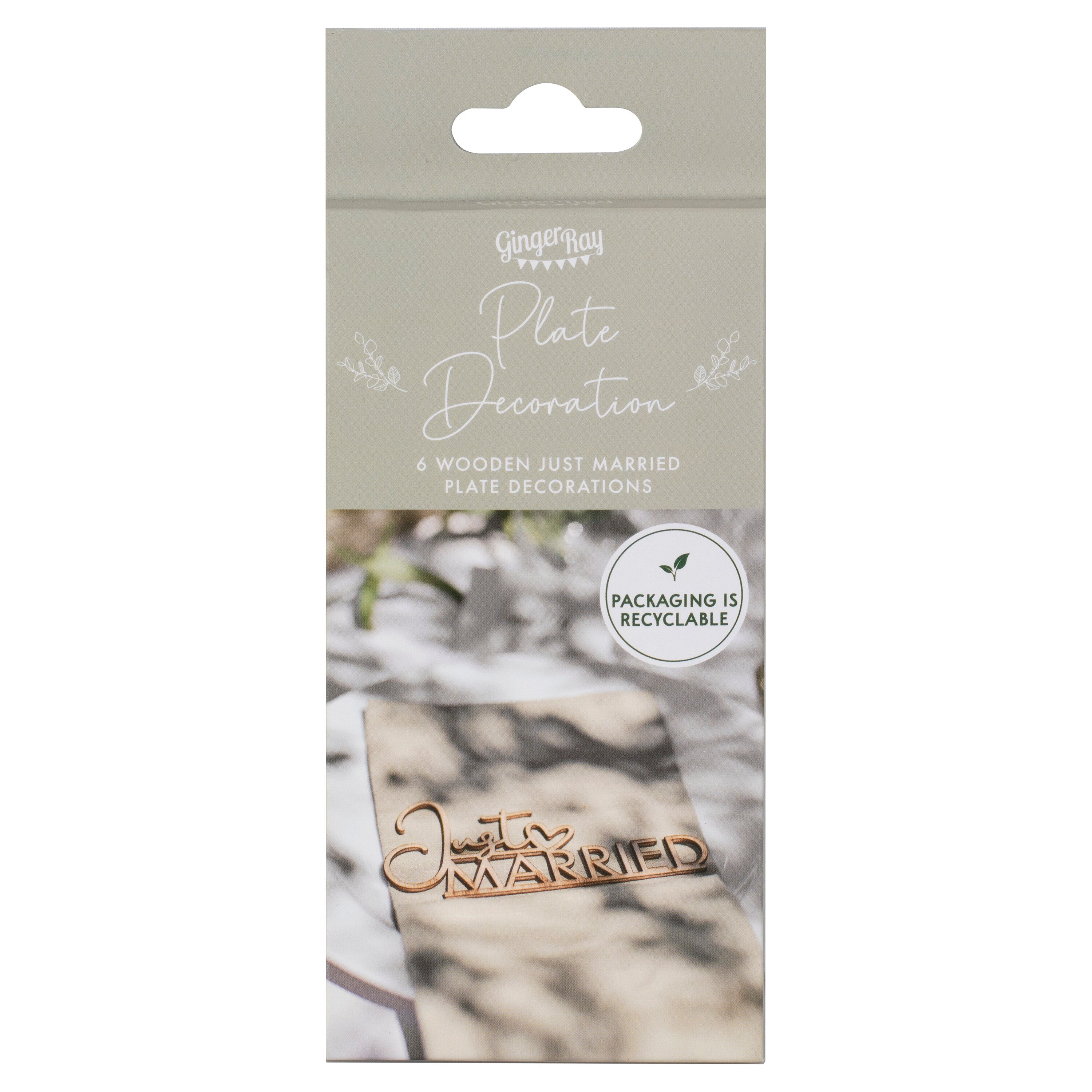 Wooden Just Married Place Setting
