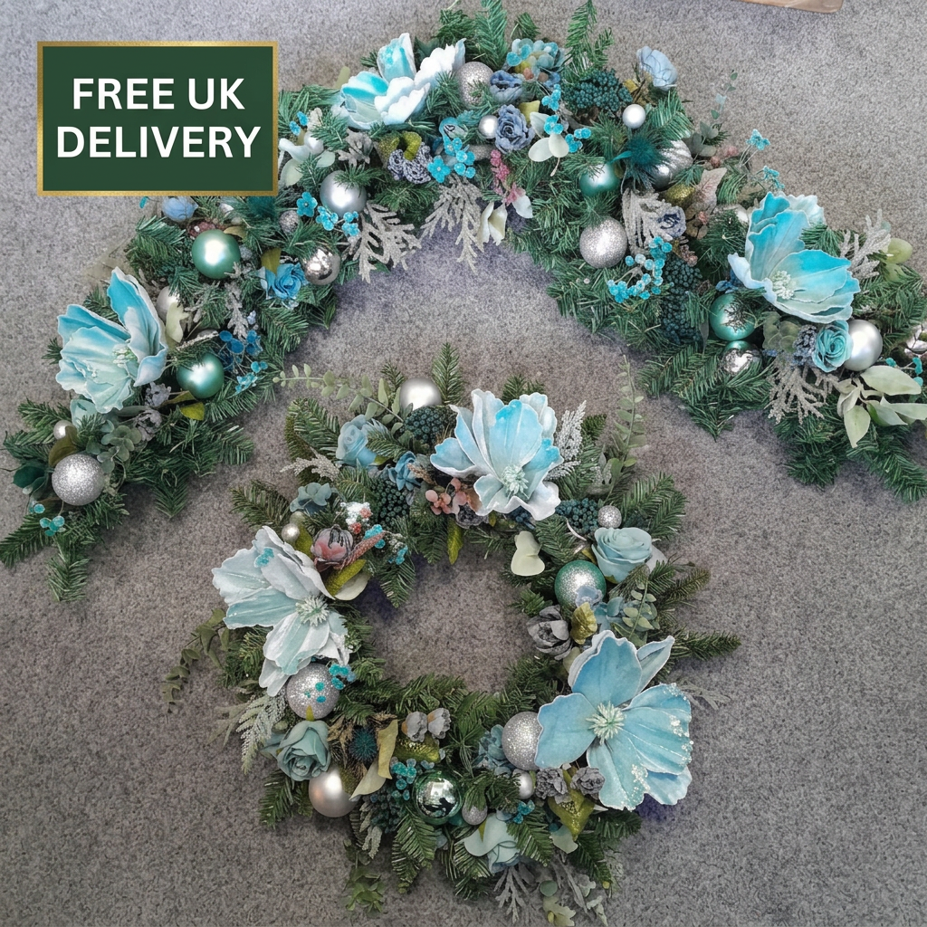 Teal and silver set with delivery badge