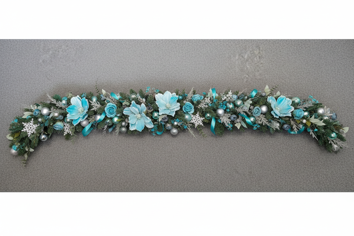 Teal Christmas Garland