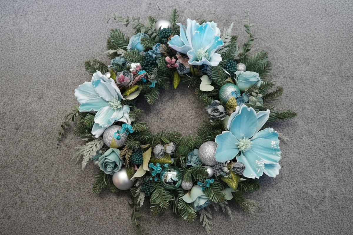 Teal Christmas Wreath
