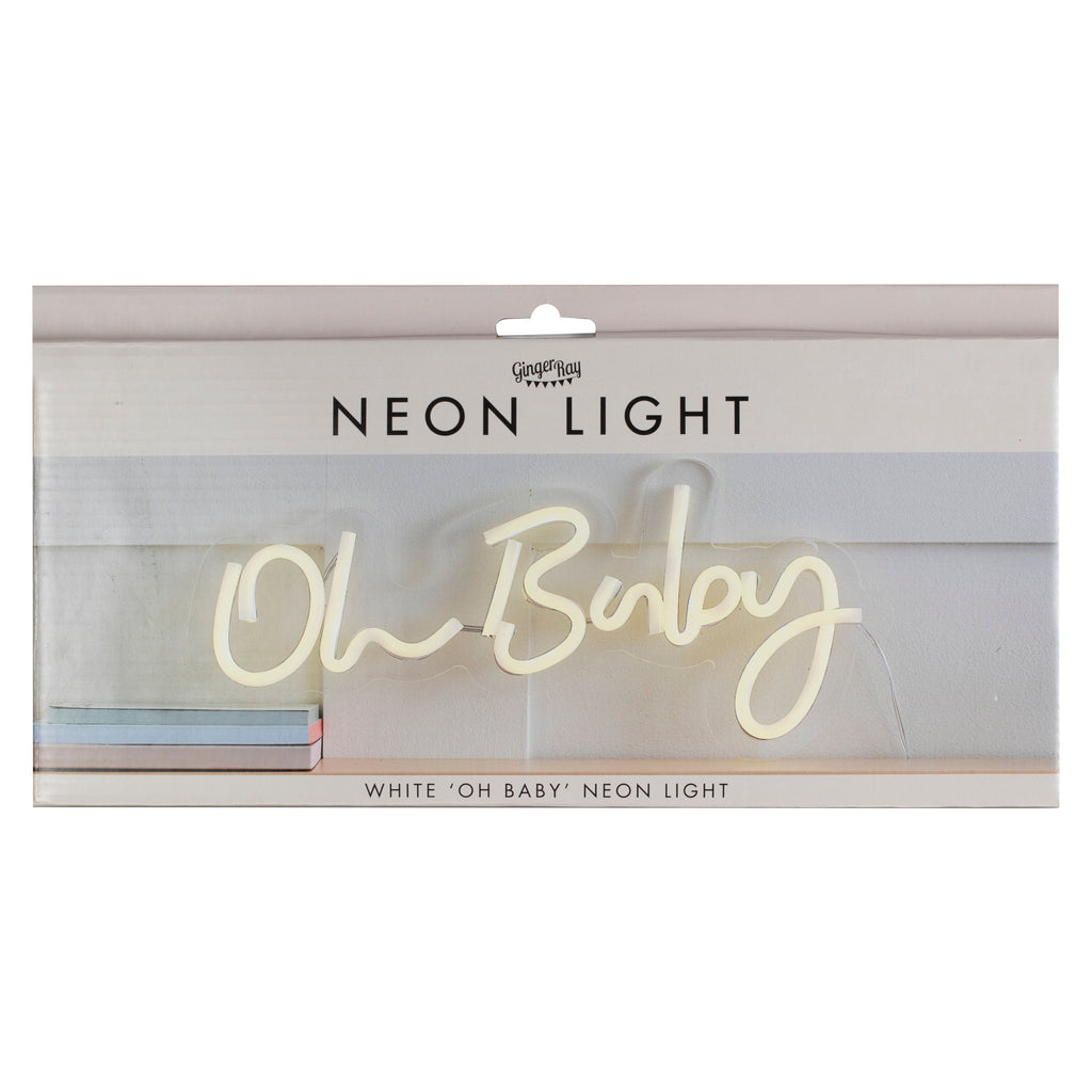 White Oh Baby Neon Sign- 4 Inner Pack