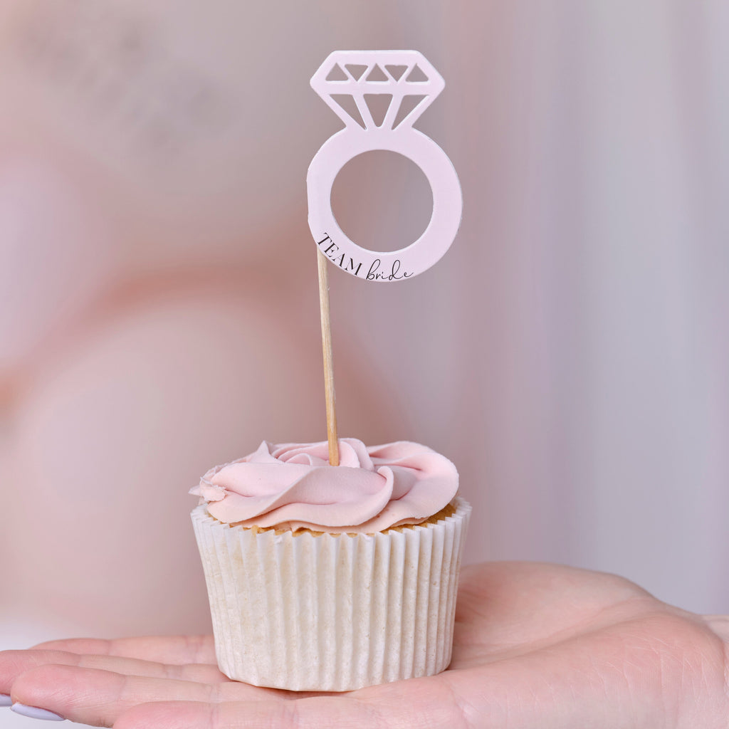 Team Bride Hen Party Ring Cupcake Toppers