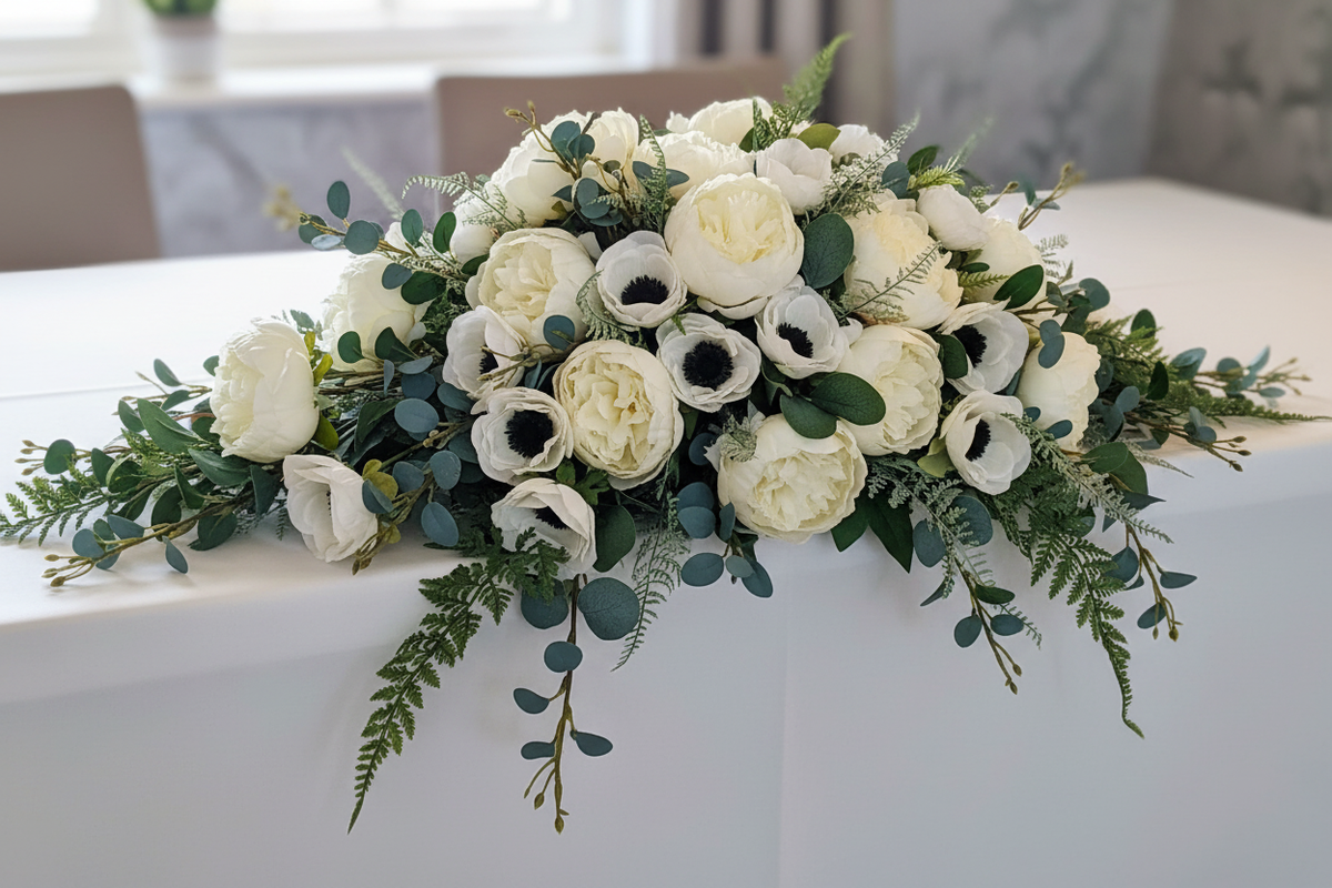 Top Table Arrangement to Match Bouquet