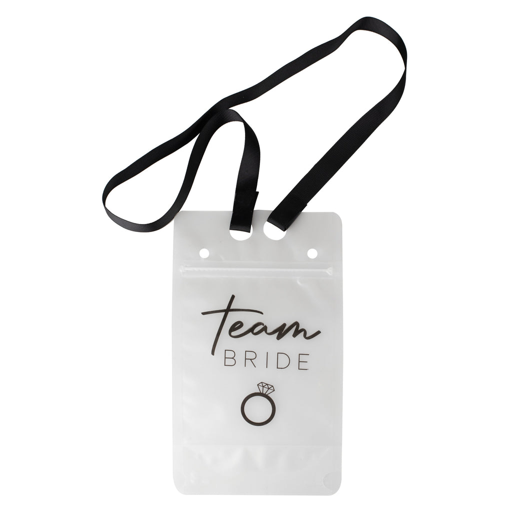 Team Bride Hen Party Drink Pouch with Straw and Lanyard- 5 Inner Pack