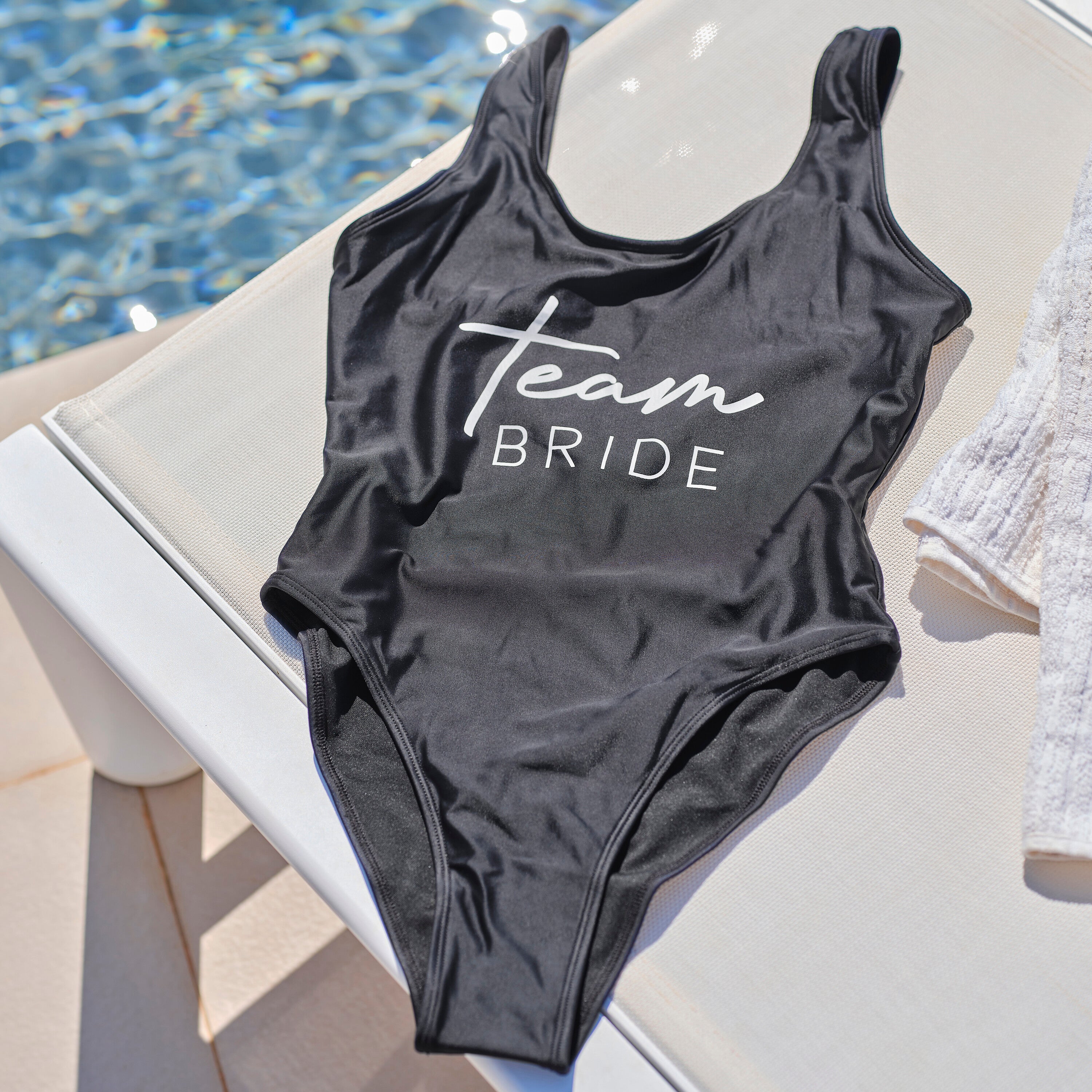 Maillot de bain Team Bride Noir pour Enterrement de Vie de Jeune Fille - Lot de 8