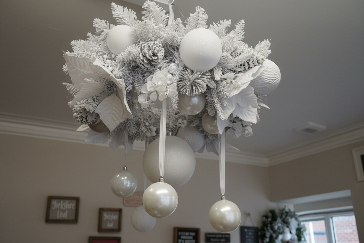 White Christmas Hanging Chandelier
