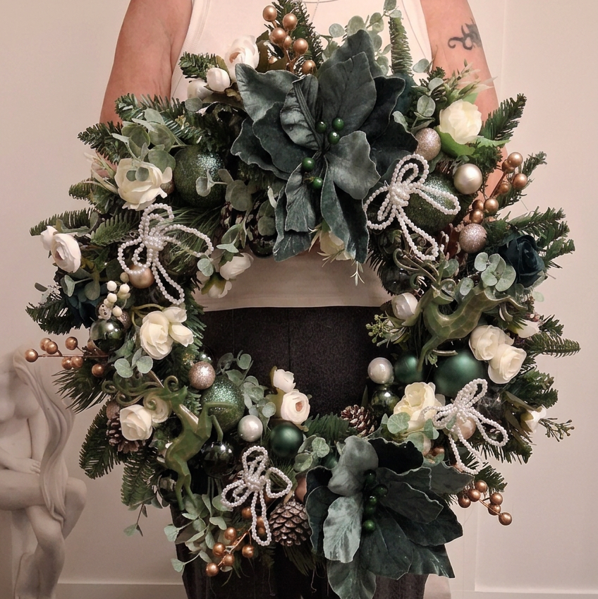 Wreath photo with matching Free UK Delivery badge