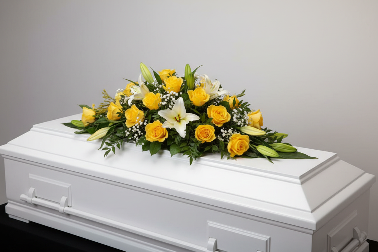 Yellow Rose Casket Spray